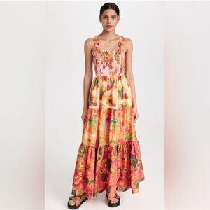 Mixed Warm Prints Maxi Dress